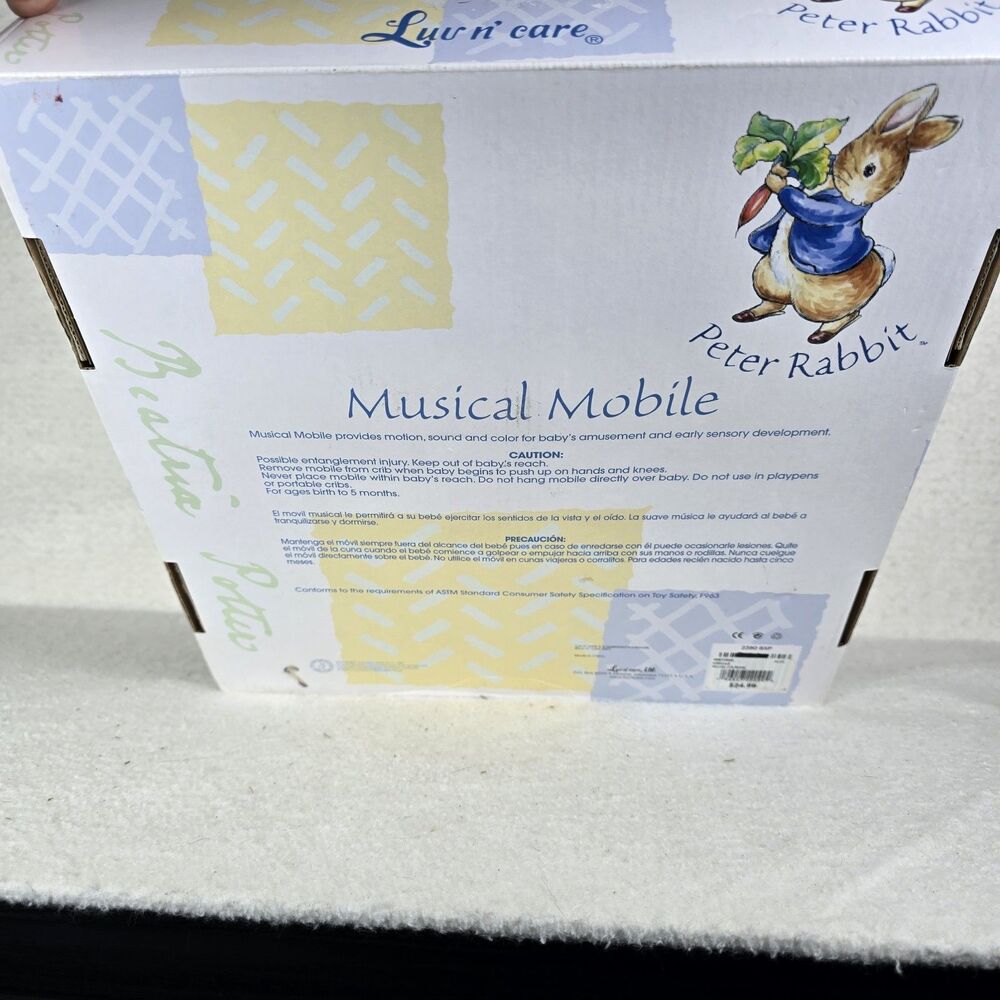 NEW In Box Peter Rabbit Beatrix Potter Musical Crib Mobile Baby Nursery - Picture 5 of 5